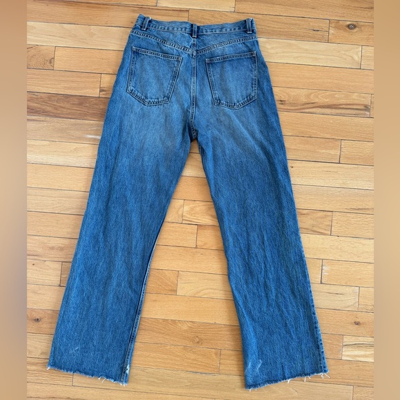 Zara | Straight Leg Women Jean Denim Distressed Blue 8 - Picture 2 of 12